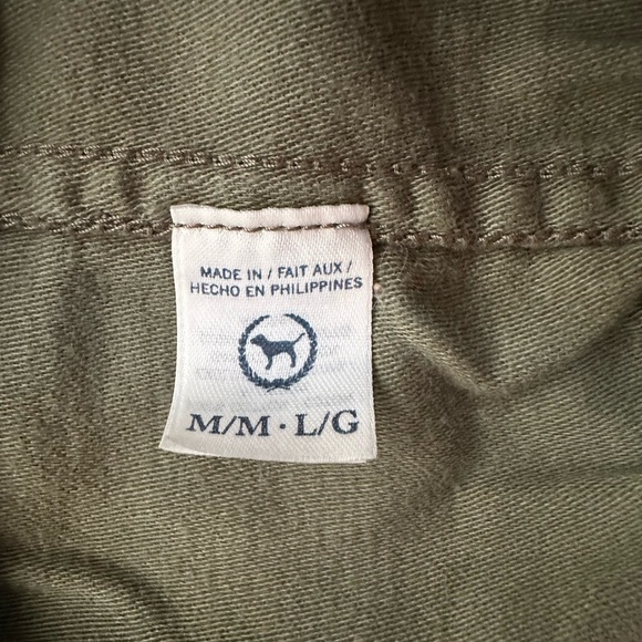 Vintage 00s VS PINK 100% Cotton Utility Jacket Olive Green size M/L - Picture 3 of 4